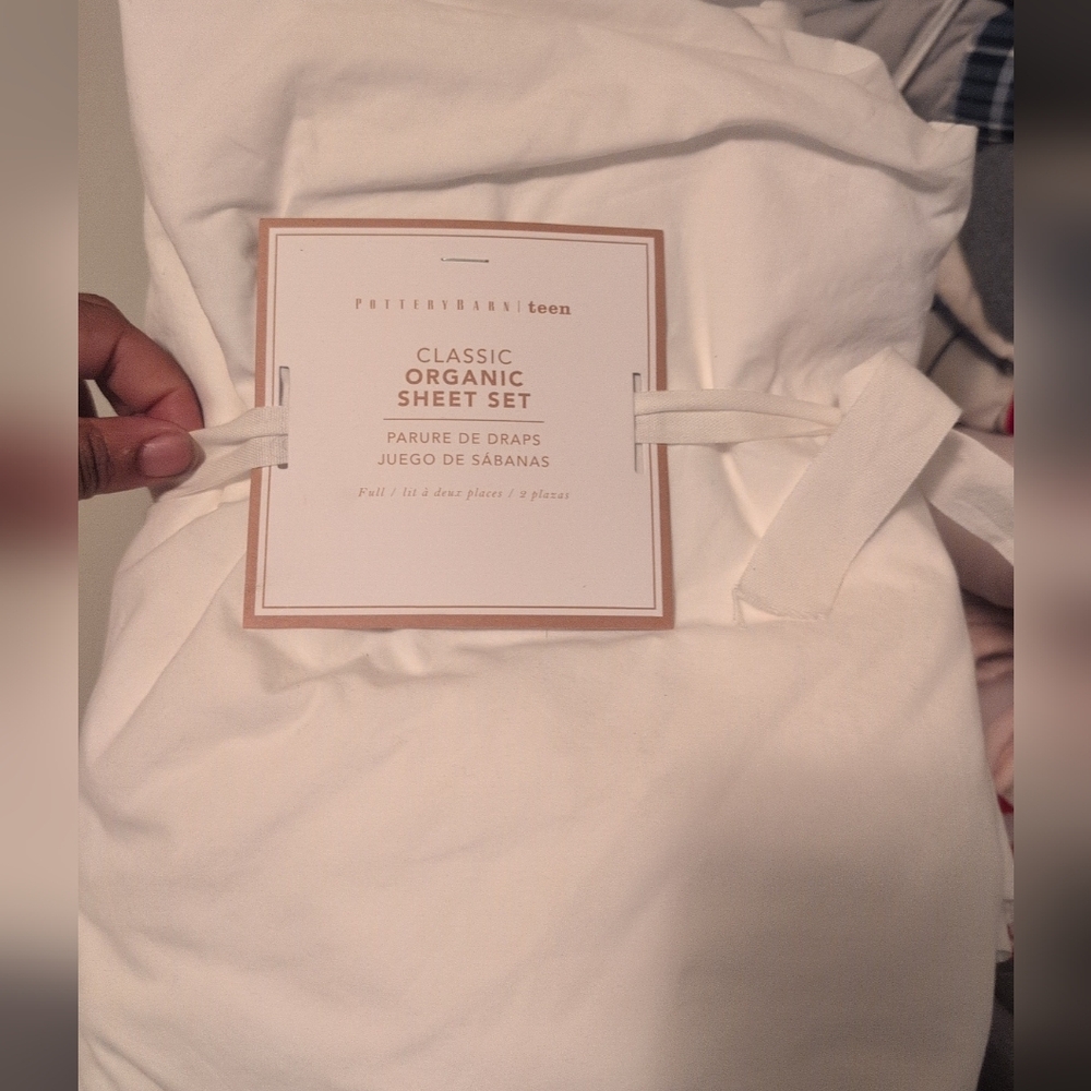 Pottery Barn Teen Classic Organic Sheet Set - White